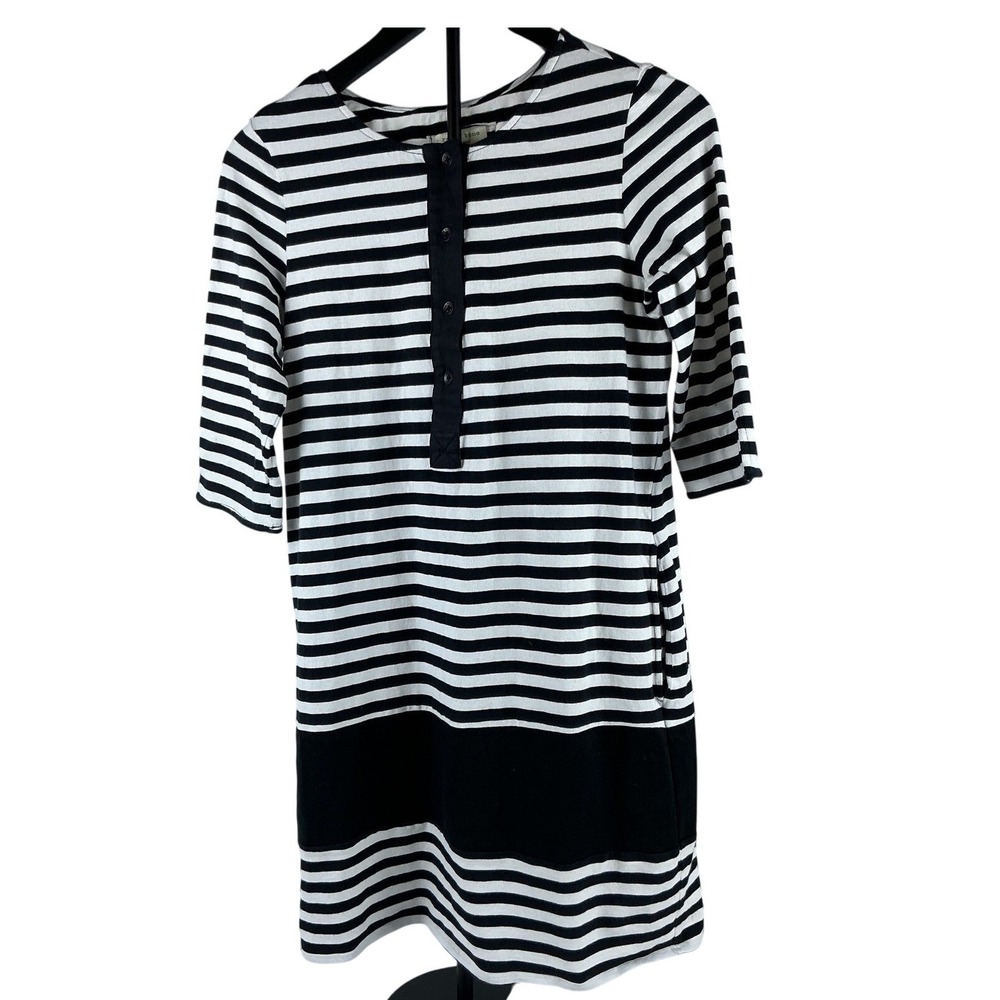 Rag & Bone Womens Stripe Dress Size 8 Black White‎ Short Sleeve Knit